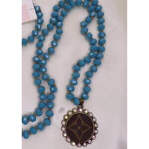 NEW LOST HIWAY CUSTOMS women's repurposed beaded necklaces in turquoise